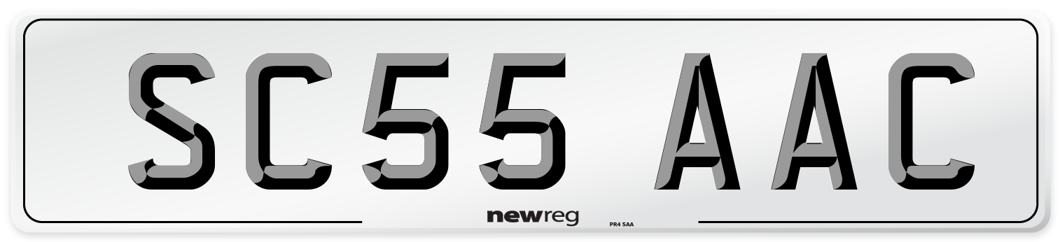 SC55 AAC Number Plate from New Reg